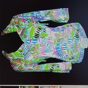 Good Fortune jacket pink black lime green white jacket 3/4 sleeve Large EUC